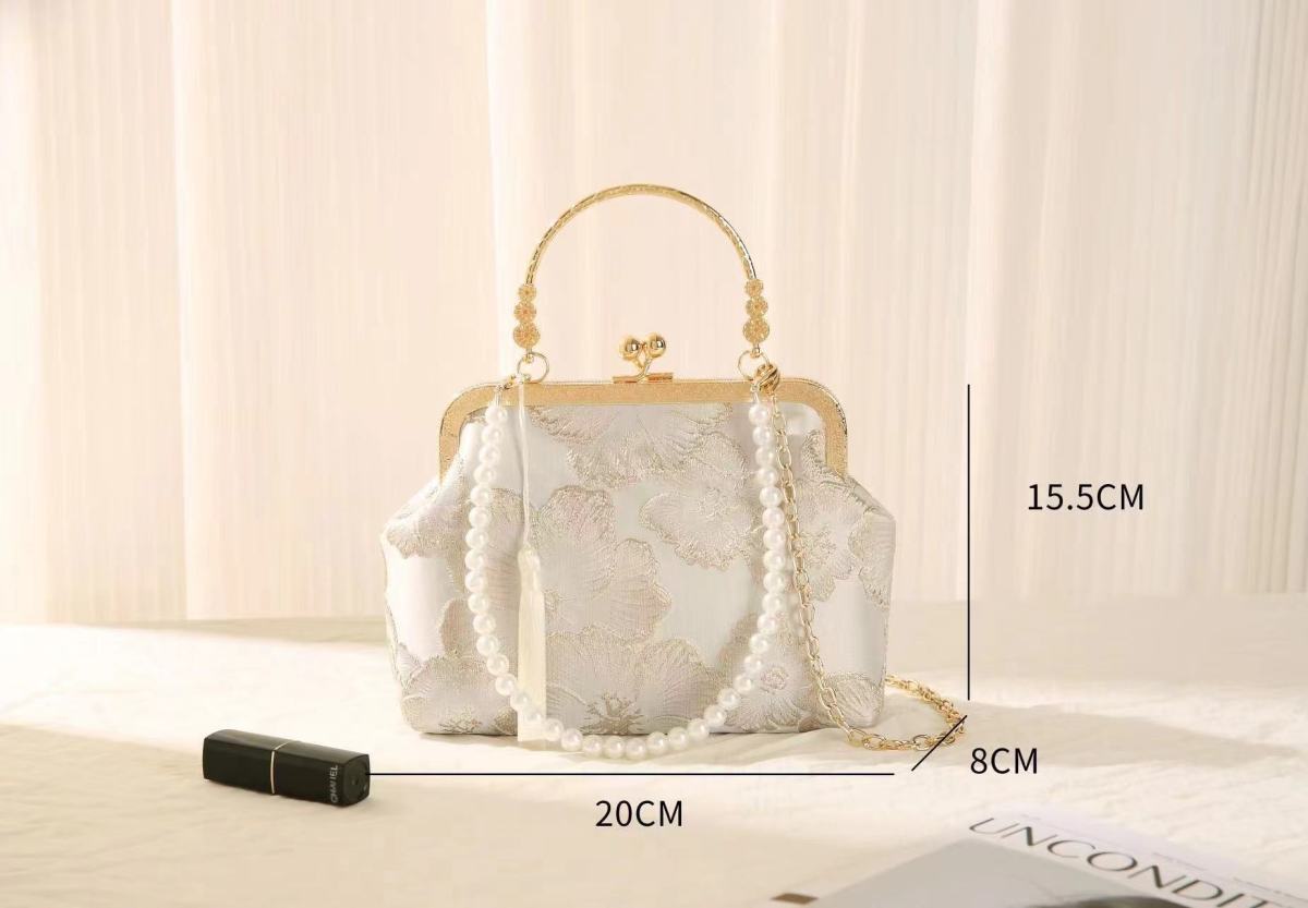 Floral Embroidered Silk Clutch