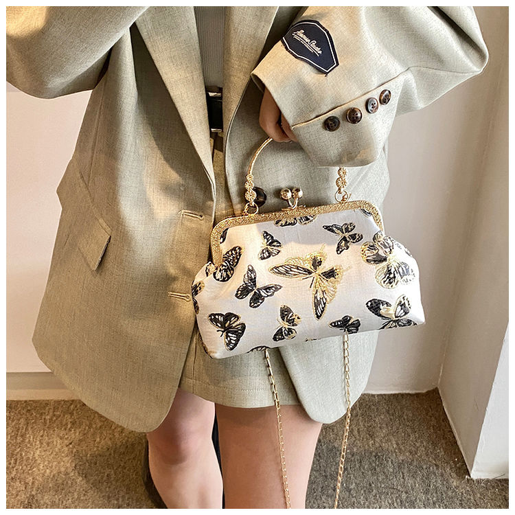 Butterfly Embroidered Clutch