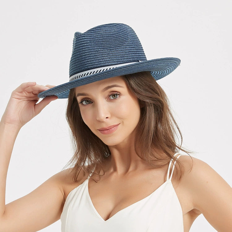 Blue Cowboy Straw Hat