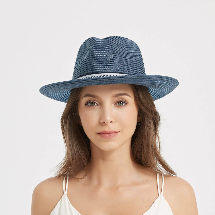 Blue Cowboy Straw Hat