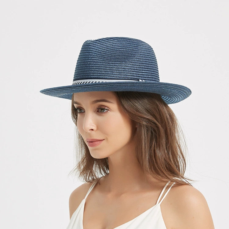 Blue Cowboy Straw Hat