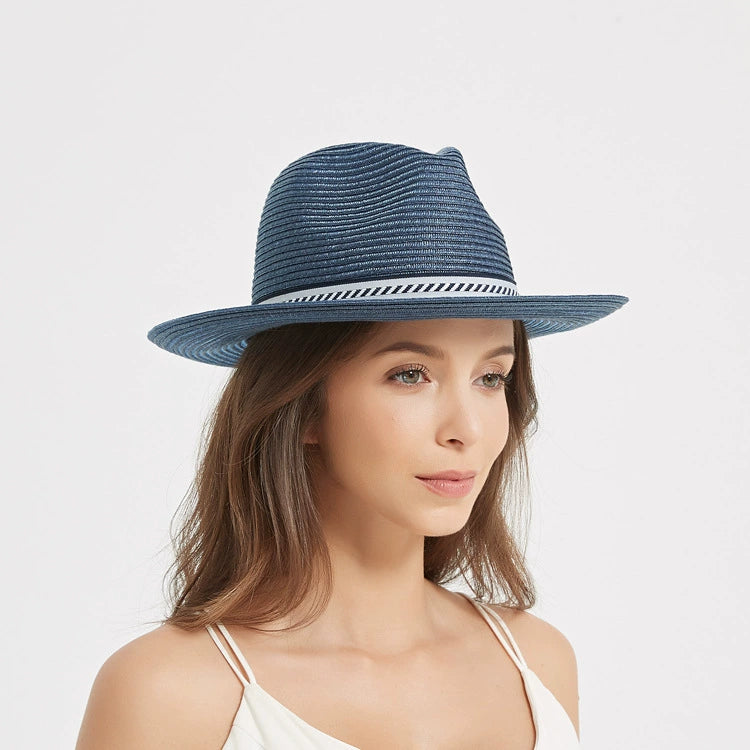 Blue Cowboy Straw Hat